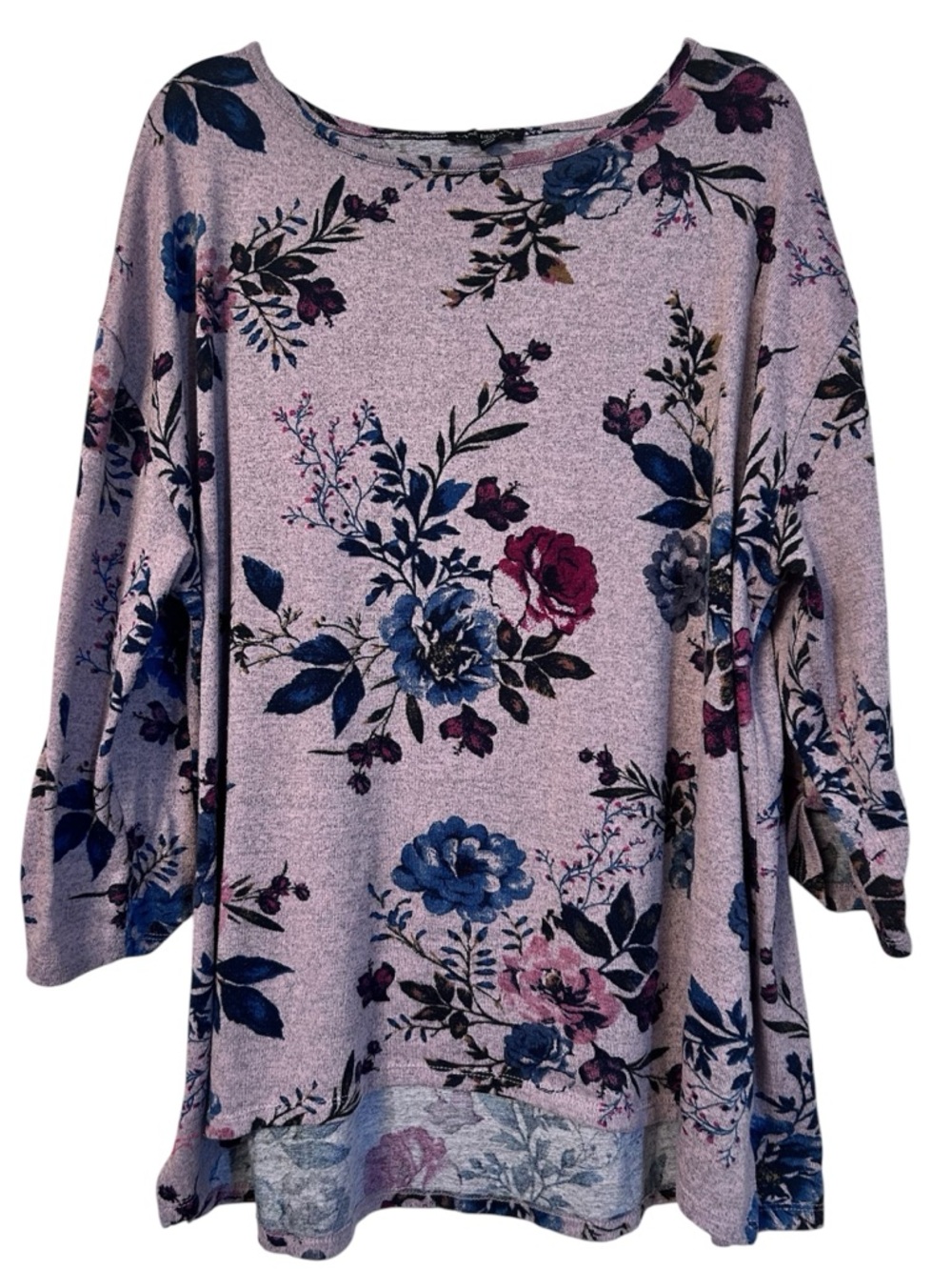 Lane Bryant lightweight floral high low sweater, size 22/24